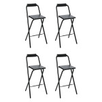 paris prix Lot de 4 Tabourets de Bar "Louna" 97cm Noir