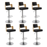 paris prix Lot de 6 Chaises de Bar "Paddington" 90-110cm Chêne Clair & Noir