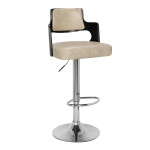 Paris Prix Lot De 6 Chaises De Bar "Paddington" 90-110cm Noir & Crème