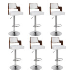 paris prix Lot de 6 Chaises de Bar "Paddington" 90-110cm Noisette & Blanc