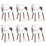 paris prix Lot de 6 Chaises Design "Aley" 72cm Blanc & Noisette