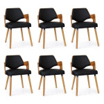 paris prix Lot de 6 Chaises Design "Aley" 72cm Noir & Naturel