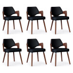 paris prix Lot de 6 Chaises Design "Aley" 72cm Noir & Noisette