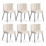 paris prix Lot de 6 Chaises Design Bouclette "Irina" 79cm Crème