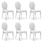 paris prix Lot de 6 Chaises Médaillon "Tatianna" 90cm Blanc