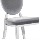 Paris Prix Lot De 6 Chaises Médaillon Velours "Tatianna" 90cm Argent