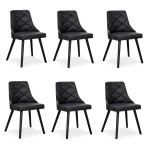 paris prix Lot de 6 Chaises Scandinave "Cargo" 79cm Noir