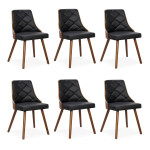 paris prix Lot de 6 Chaises Scandinave "Cargo" 79cm Noisette & Noir