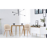 Paris Prix Lot De 6 Chaises Scandinaves Tissu "Morro" 78cm Beige