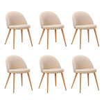 paris prix Lot de 6 Chaises Scandinaves Tissu "Morro" 78cm Beige