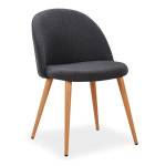 Paris Prix Lot De 6 Chaises Scandinaves Tissu "Morro" 78cm Gris Foncé