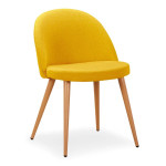 Paris Prix Lot De 6 Chaises Scandinaves Tissu "Morro" 78cm Jaune