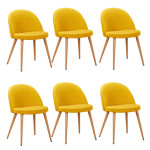 paris prix Lot de 6 Chaises Scandinaves Tissu "Morro" 78cm Jaune