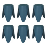 paris prix Lot de 6 Tabourets Empilables "Eve" 46cm Bleu Canard
