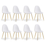 paris prix Lot de 8 Chaises Bouclette "Waynor" 88cm Blanc