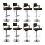 paris prix Lot de 8 Chaises de Bar "Paddington" 90-110cm Chêne Clair & Noir