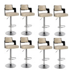 paris prix Lot de 8 Chaises de Bar "Paddington" 90-110cm Noir & Crème