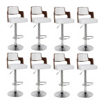 paris prix Lot de 8 Chaises de Bar "Paddington" 90-110cm Noisette & Blanc