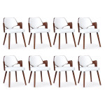 paris prix Lot de 8 Chaises Design "Aley" 72cm Blanc & Noisette