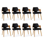 paris prix Lot de 8 Chaises Design "Aley" 72cm Noir & Naturel