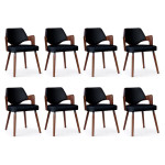 paris prix Lot de 8 Chaises Design "Aley" 72cm Noir & Noisette