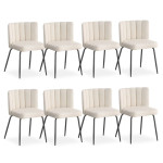 paris prix Lot de 8 Chaises Design Bouclette "Irina" 79cm Crème