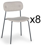 Paris Prix Lot De 8 Chaises Design "Tyler" 80cm Beige