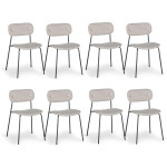 paris prix Lot de 8 Chaises Design "Tyler" 80cm Beige