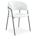 Paris Prix Lot De 8 Chaises En Bouclette "Batora" 79cm Crème & Noir