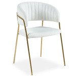 Paris Prix Lot De 8 Chaises En Bouclette "Batora" 79cm Crème & Or