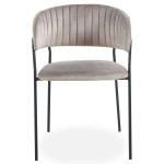 Paris Prix Lot De 8 Chaises En Velours "Batora" 79cm Taupe & Noir