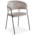 Paris Prix Lot De 8 Chaises En Velours "Batora" 79cm Taupe & Noir