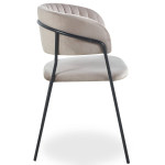 Paris Prix Lot De 8 Chaises En Velours "Batora" 79cm Taupe & Noir