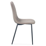 Paris Prix Lot De 8 Chaises En Velours "Matelassées" 88cm Taupe