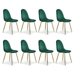 paris prix Lot de 8 Chaises en Velours "Waynor" 88cm Vert