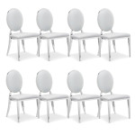 paris prix Lot de 8 Chaises Médaillon "Tatianna" 90cm Blanc