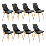paris prix Lot de 8 Chaises Scandinave "Cargo" 79cm Chêne & Noir