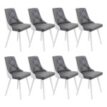 paris prix Lot de 8 Chaises Scandinave "Cargo" 79cm Gris & Blanc