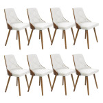 paris prix Lot de 8 Chaises Scandinave "Cargo" 79cm Noisette & Blanc