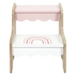 Paris Prix Marchepied Pour Enfant "Fille" 33cm Rose & Blanc