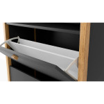 Paris Prix Meuble à Chaussures 2 Compartiments "Hannover" 107cm Gris