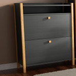 Paris Prix Meuble à Chaussures 2 Compartiments "Hannover" 107cm Gris