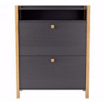 paris prix Meuble à Chaussures 2 Compartiments "Hannover" 107cm Gris