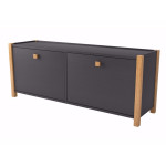 Paris Prix Meuble à Chaussures 2 Compartiments "Hannover" 125cm Gris