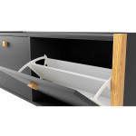 Paris Prix Meuble à Chaussures 2 Compartiments "Hannover" 125cm Gris