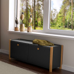 Paris Prix Meuble à Chaussures 2 Compartiments "Hannover" 125cm Gris