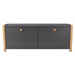 paris prix Meuble à Chaussures 2 Compartiments "Hannover" 125cm Gris