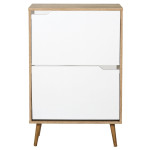 Paris Prix Meuble à Chaussures "2 Portes" 91cm Blanc & Naturel