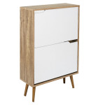 paris prix Meuble à Chaussures "2 Portes" 91cm Blanc & Naturel