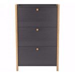 paris prix Meuble à Chaussures 3 Compartiments "Hannover" 121cm Gris